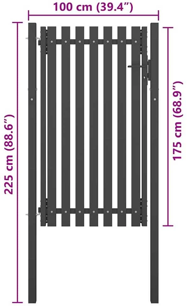 Sodo vartai, antracito spalvos, 1x2,25m, plienas