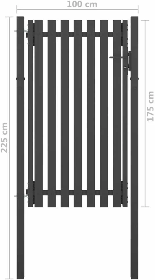 Sodo vartai, antracito spalvos, 1x2,25m, plienas