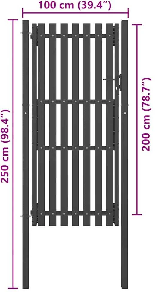 Sodo vartai, antracito spalvos, 1x2,5m, plienas
