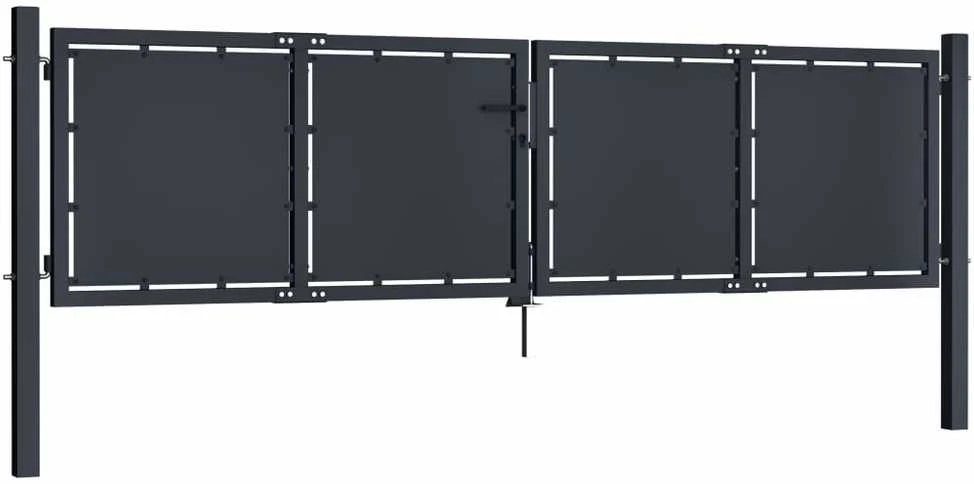 Sodo vartai, antracito spalvos, 300x100cm, plienas