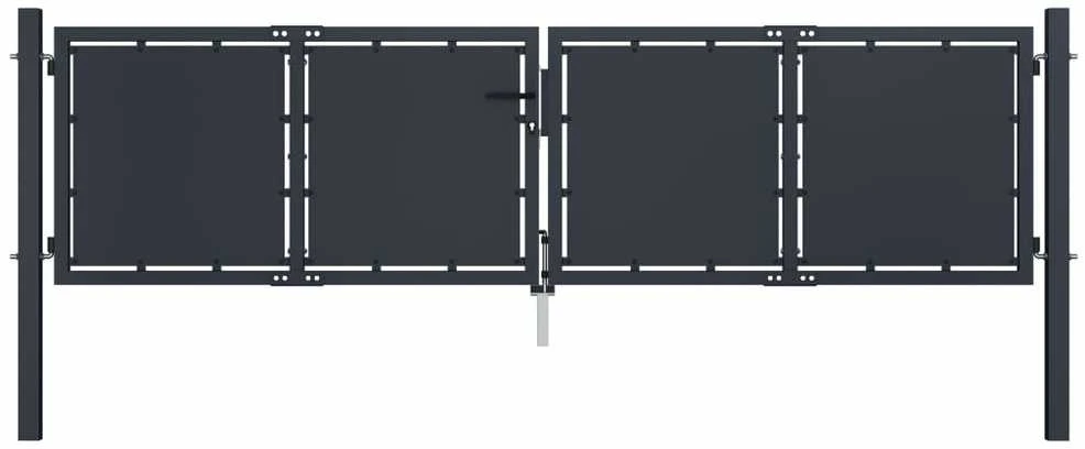 Sodo vartai, antracito spalvos, 300x100cm, plienas