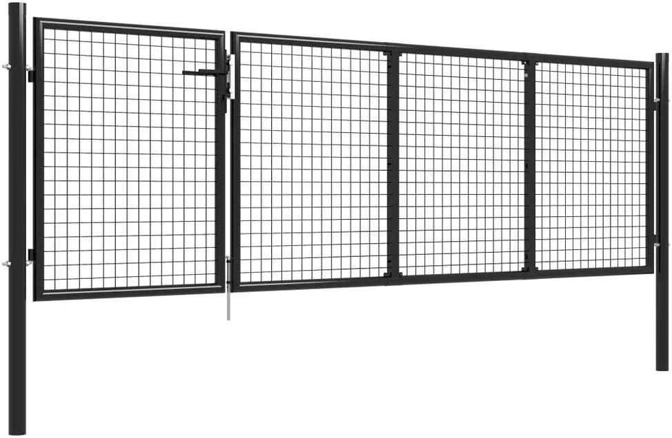 Sodo vartai, antracito spalvos, 350x100cm, plienas
