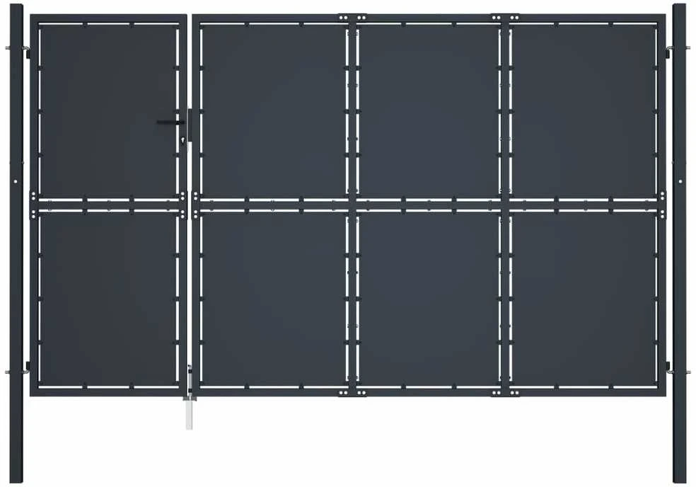 Sodo vartai, antracito spalvos, 350x175cm, plienas