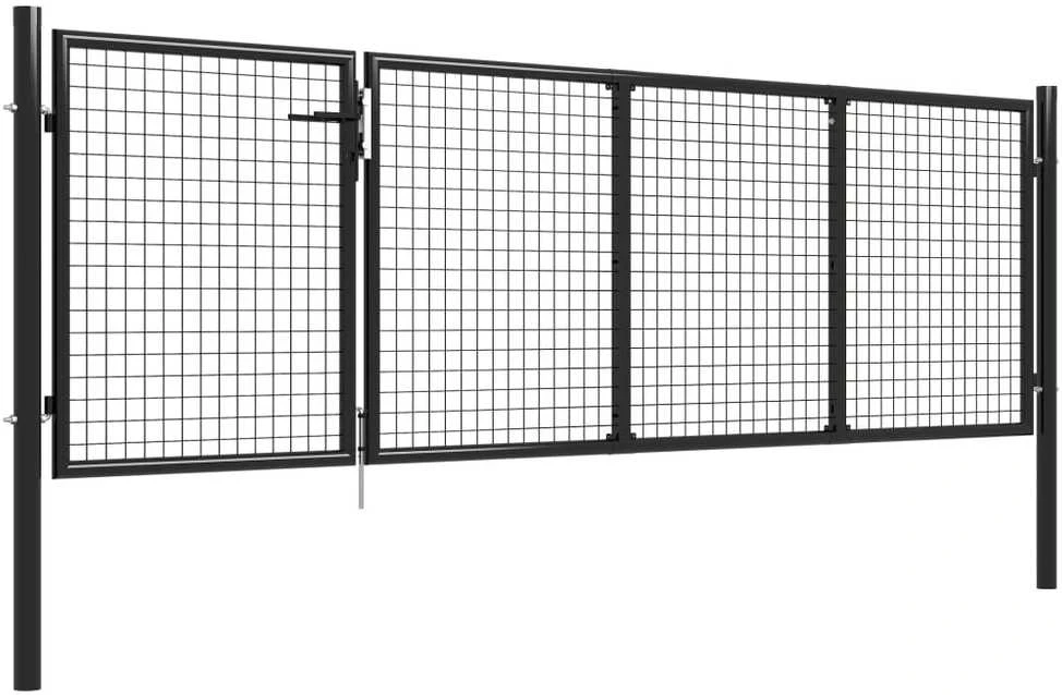 Sodo vartai, antracito spalvos, 350x75cm, plienas
