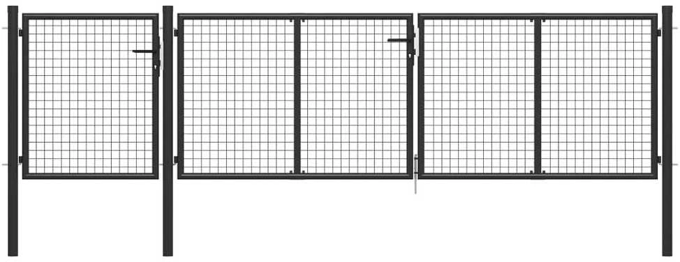 Sodo vartai, antracito spalvos, 400x100cm, plienas