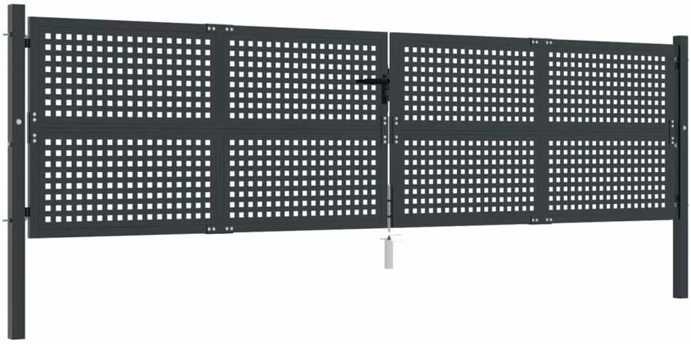 Sodo vartai, antracito spalvos, 400x125cm, plienas
