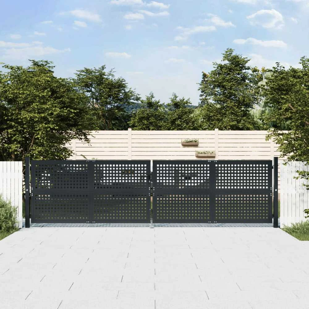 Sodo vartai, antracito spalvos, 400x125cm, plienas