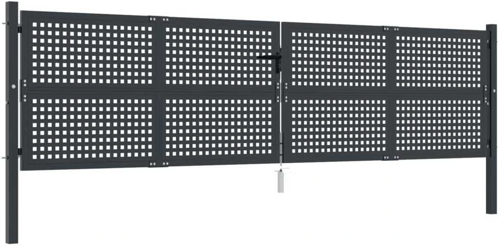 Sodo vartai, antracito spalvos, 400x125cm, plienas
