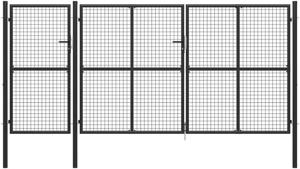 Sodo vartai, antracito spalvos, 400x150cm, plienas