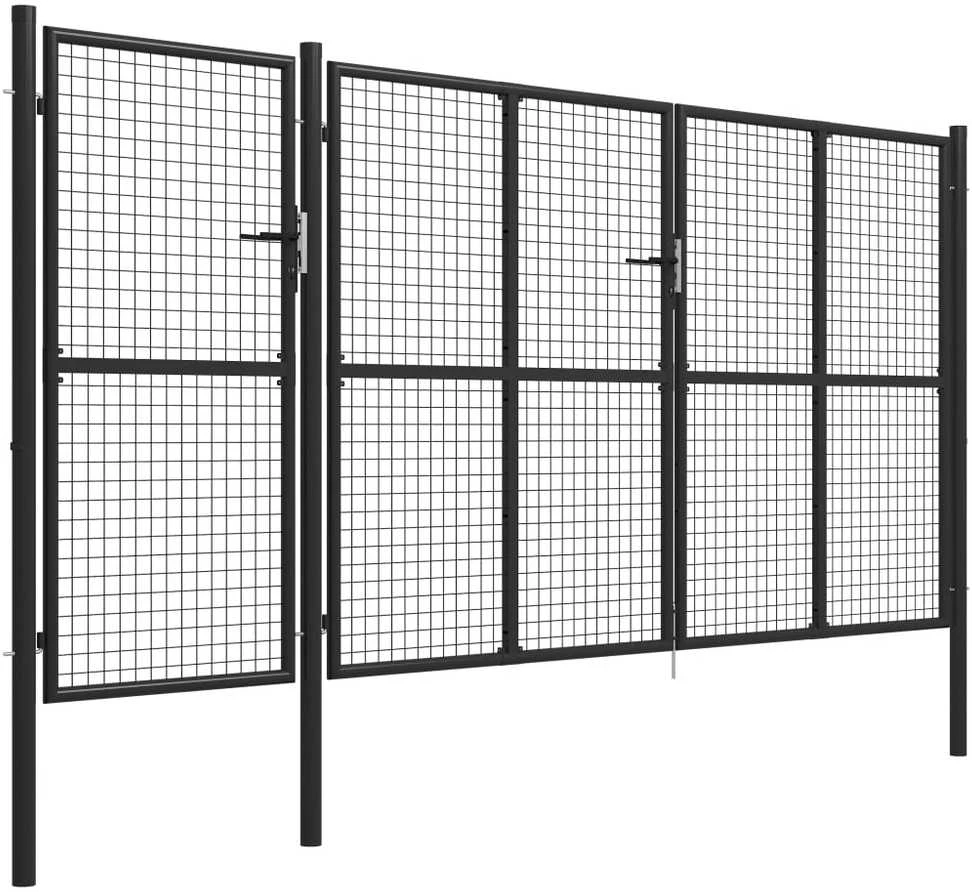 Sodo vartai, antracito spalvos, 400x150cm, plienas