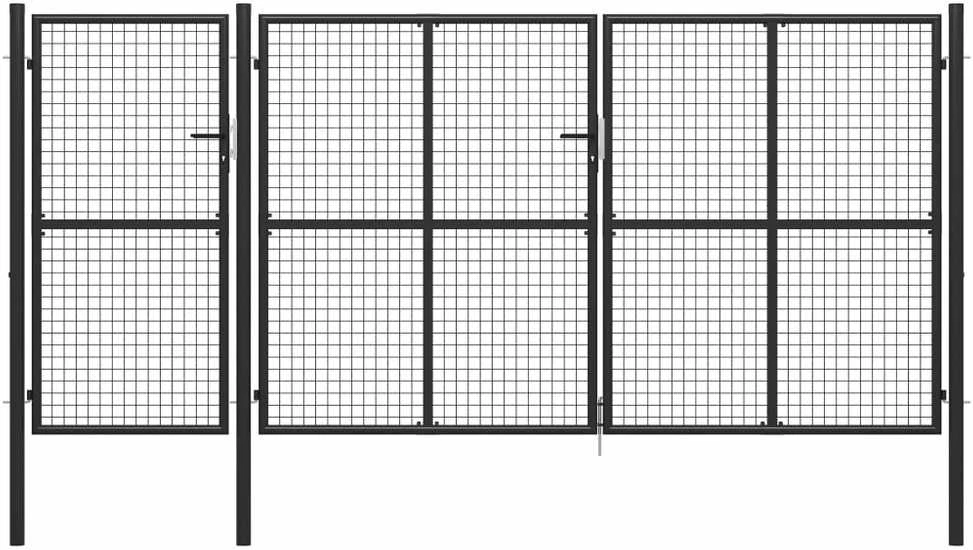 Sodo vartai, antracito spalvos, 400x150cm, plienas