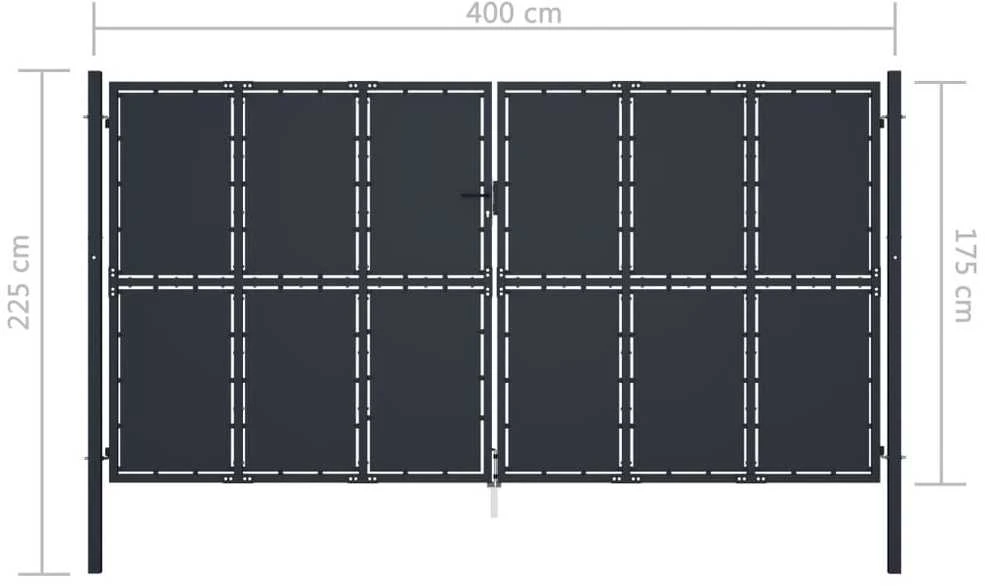 Sodo vartai, antracito spalvos, 400x175cm, plienas