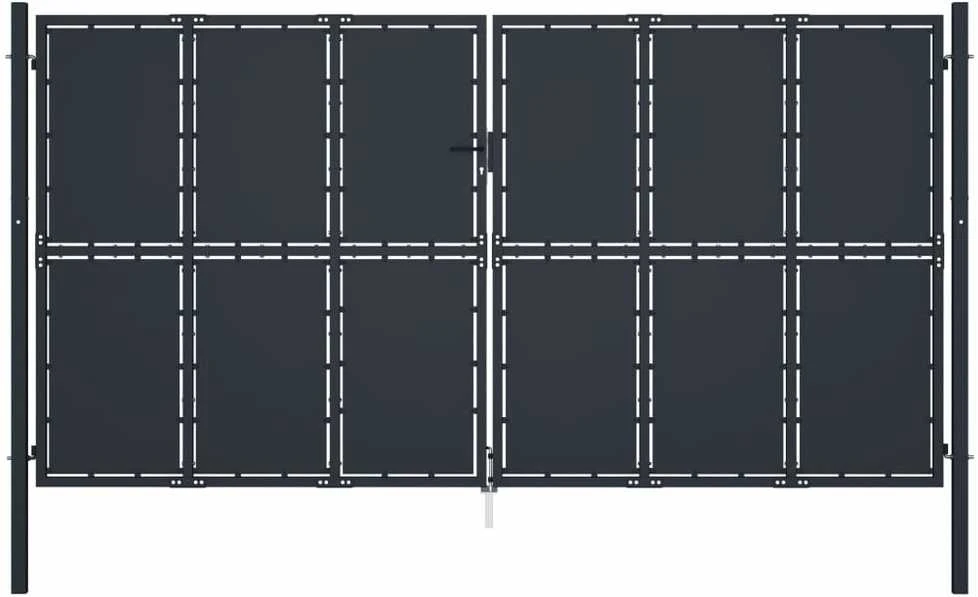 Sodo vartai, antracito spalvos, 400x175cm, plienas