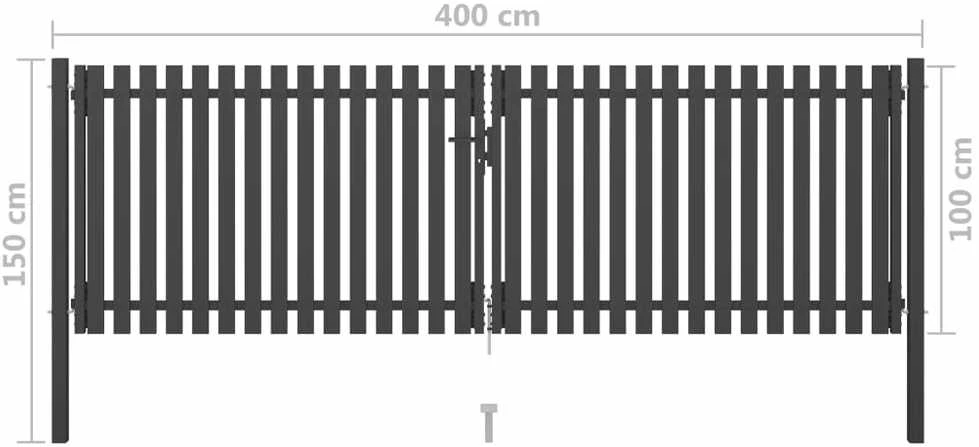 Sodo vartai, antracito spalvos, 4x1,5m, plienas