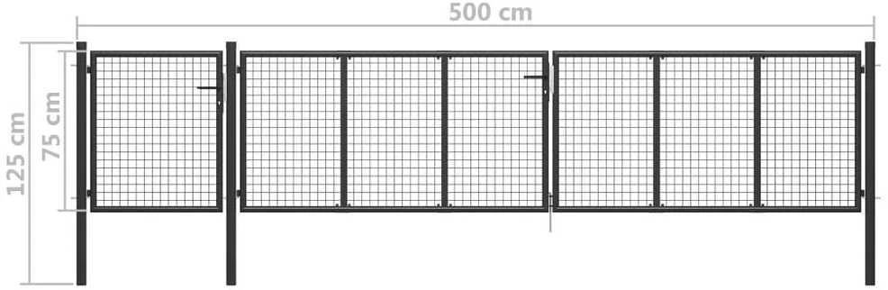 Sodo vartai, antracito spalvos, 500x75cm, plienas