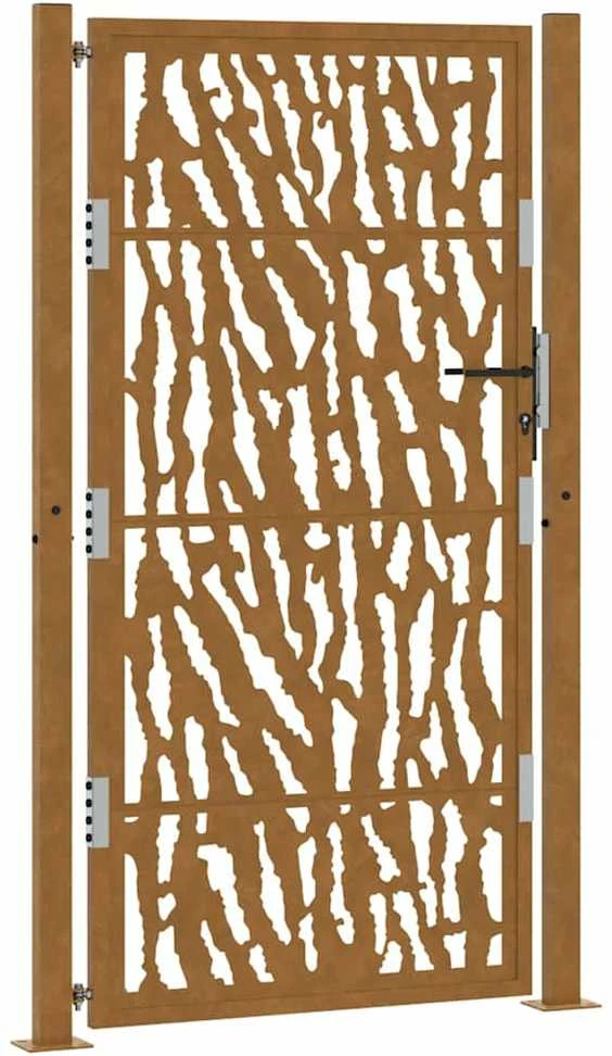 Sodo vartai, 100x175 cm, atsparūs oro sąlygoms, plienas, su raižiniais