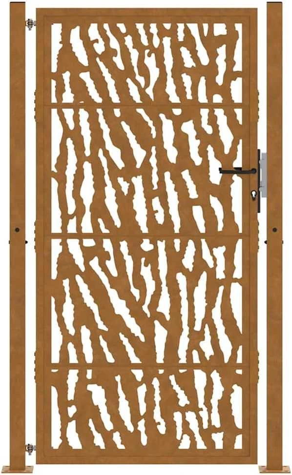 Sodo vartai, 100x175 cm, atsparūs oro sąlygoms, plienas, su raižiniais