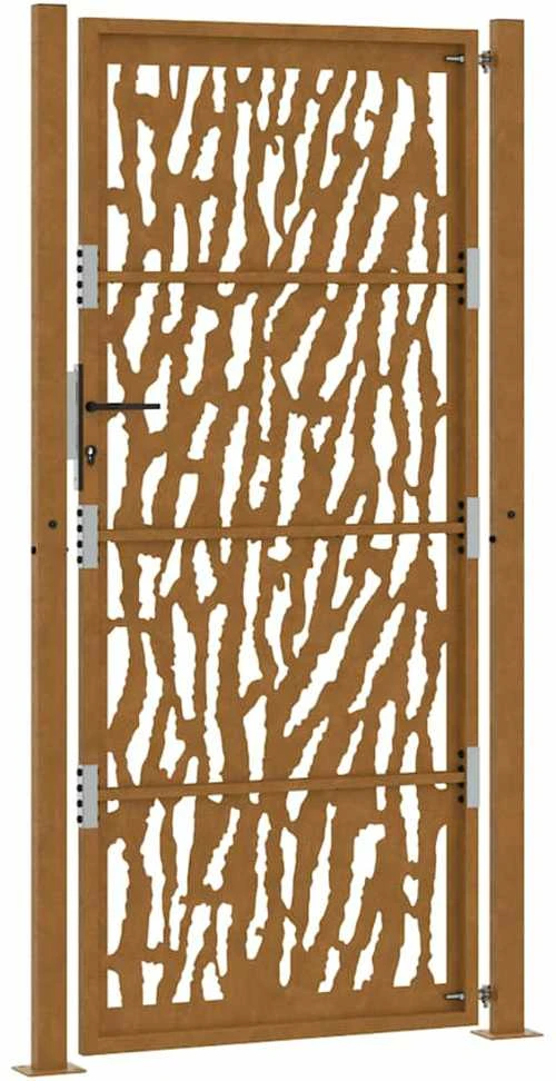 Sodo vartai, 100x200 cm, atsparūs oro sąlygoms, plienas, su atbrailomis