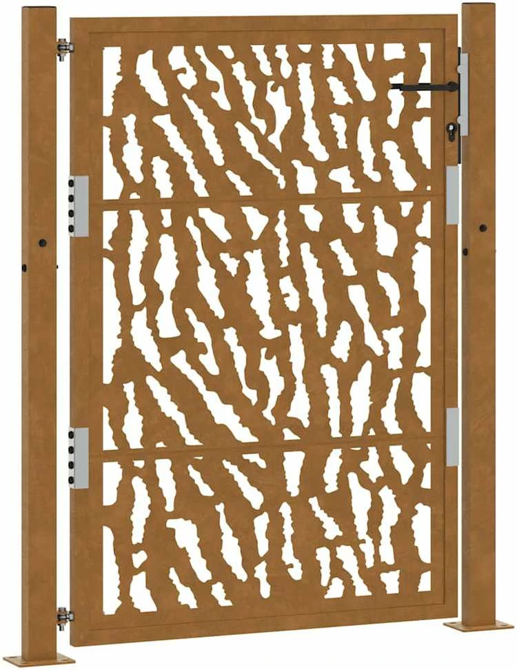Sodo vartai, 100x125 cm, atsparūs oro sąlygoms, plienas, su atbrailomis