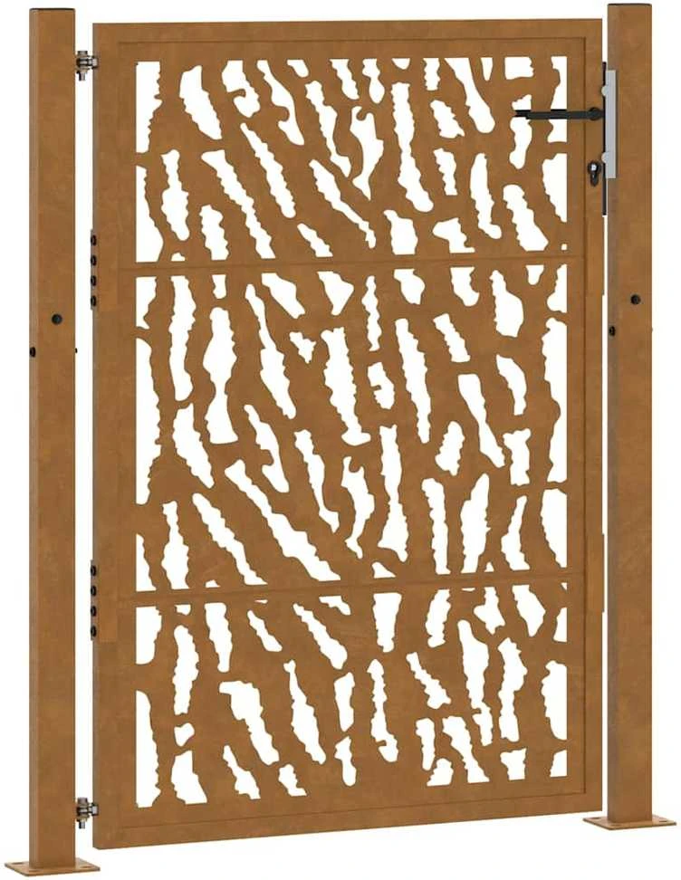 Sodo vartai, 100x125 cm, atsparūs oro sąlygoms, plienas, su atbrailomis