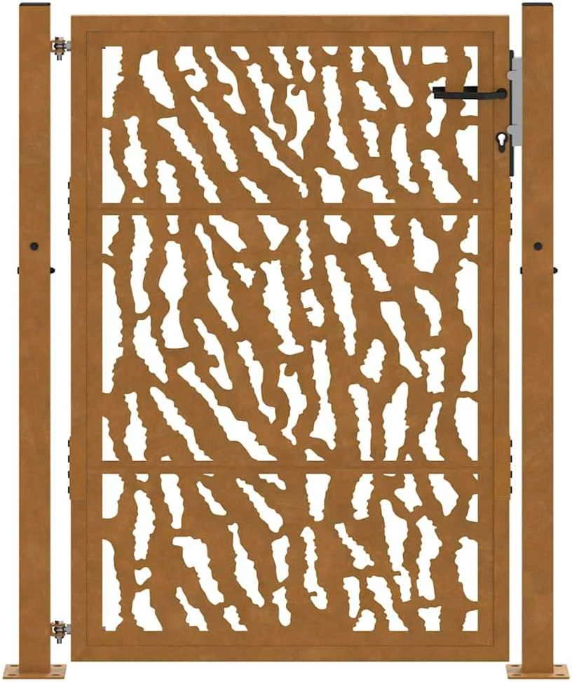Sodo vartai, 100x125 cm, atsparūs oro sąlygoms, plienas, su atbrailomis