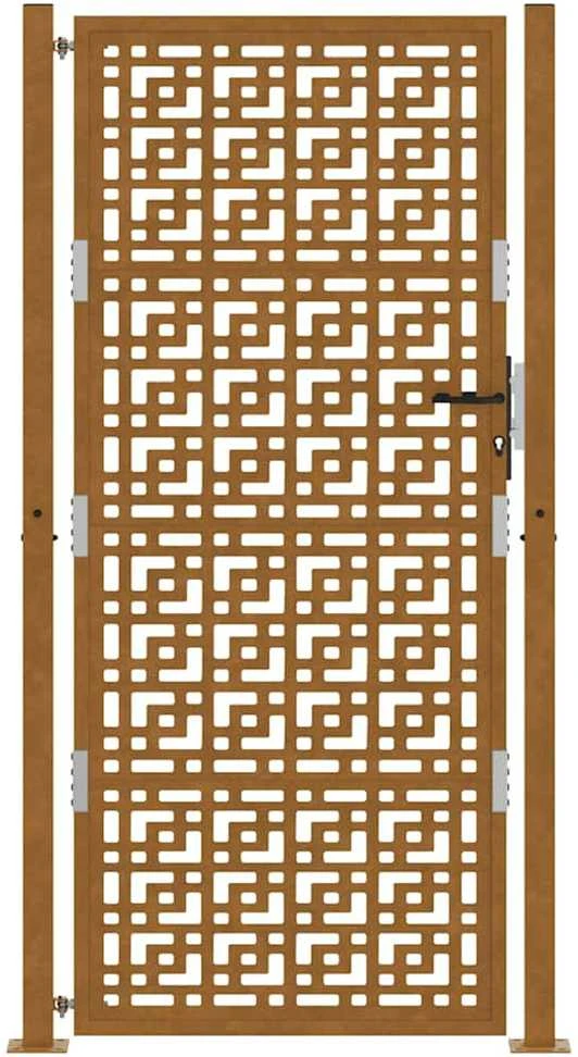 Sodo vartai, 100x125 cm, atsparūs oro sąlygoms, plienas, kryžiaus raštas