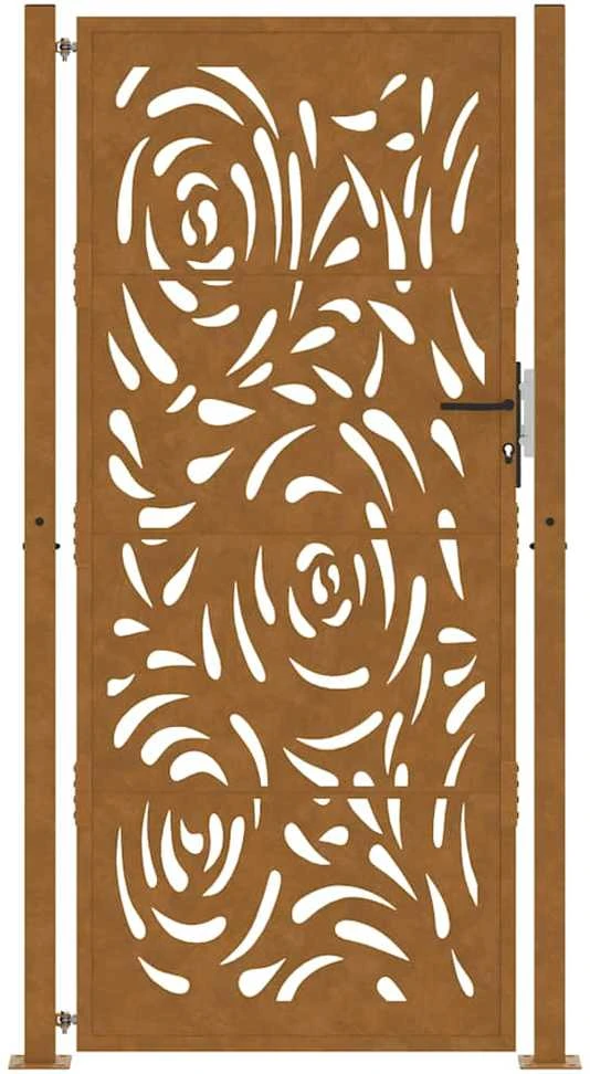 Sodo vartai, 100x200 cm, atsparūs oro sąlygoms, plienas, liepsnos raštas