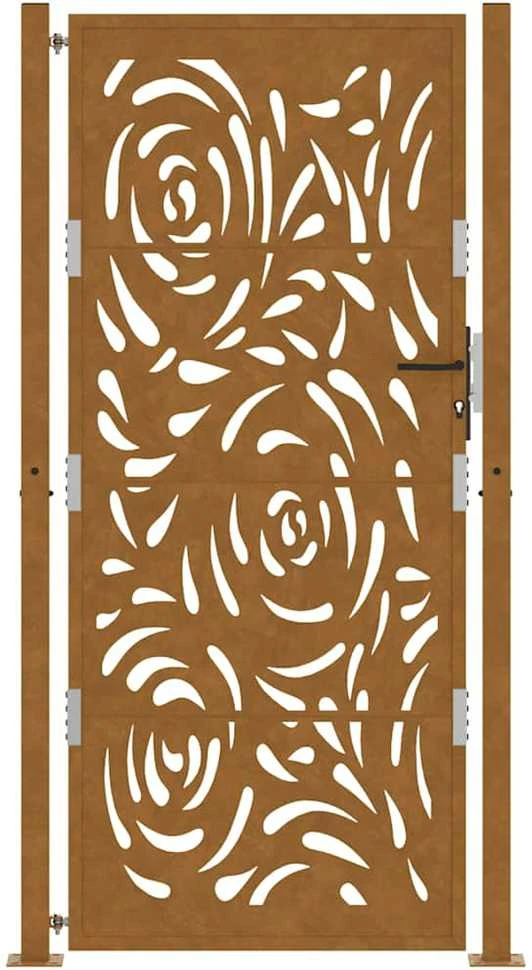 Sodo vartai, 100x200 cm, atsparūs oro sąlygoms, plienas, liepsnos raštas