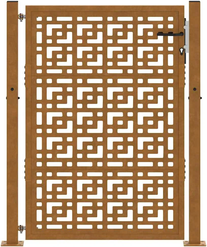 Sodo vartai, 100x125 cm, atsparūs oro sąlygoms, plienas, kryžiaus raštas