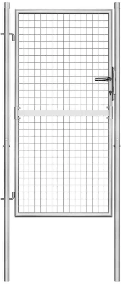 Sodo vartai, sidabrinės sp., 105x200cm, galvanizuotas plienas