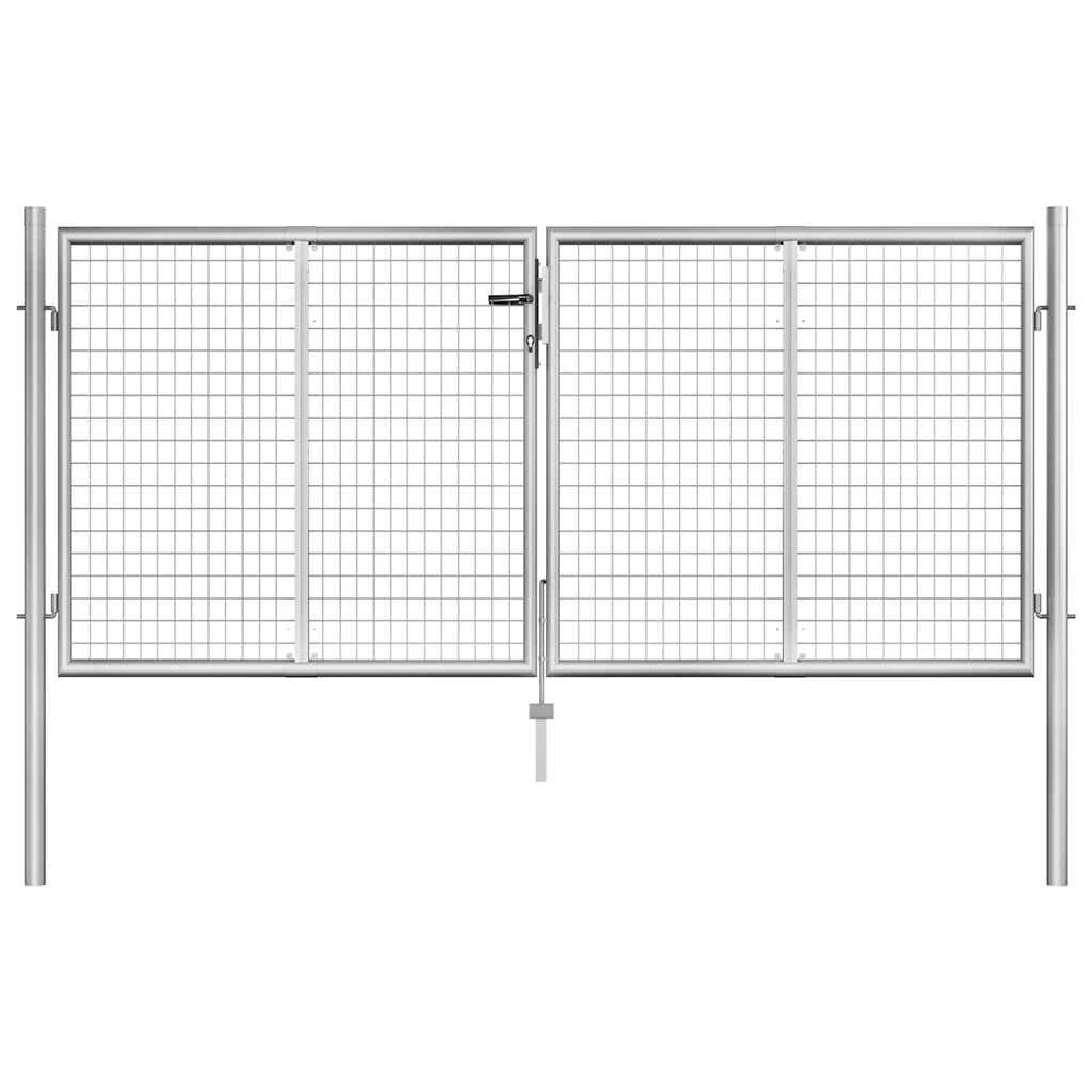 Sodo vartai, sidabrinės sp., 306x150cm, galvanizuotas plienas