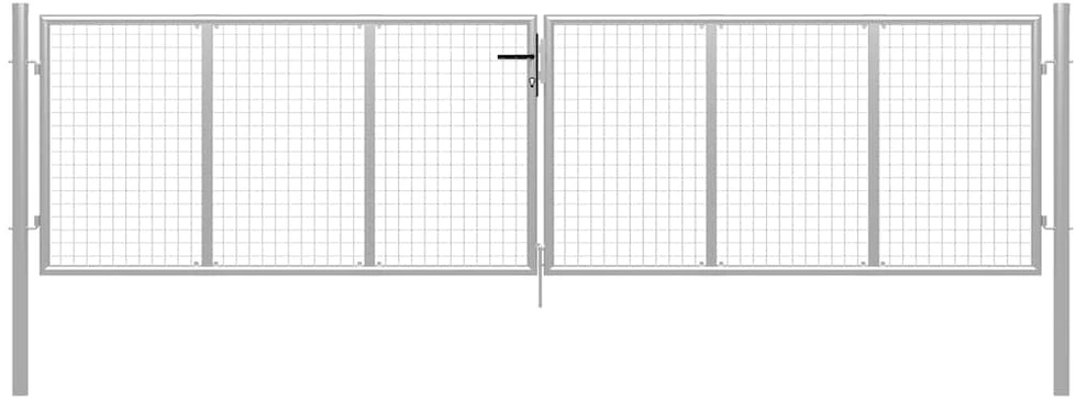 Sodo vartai, sidabriniai, 415x150cm, galvanizuotas plienas