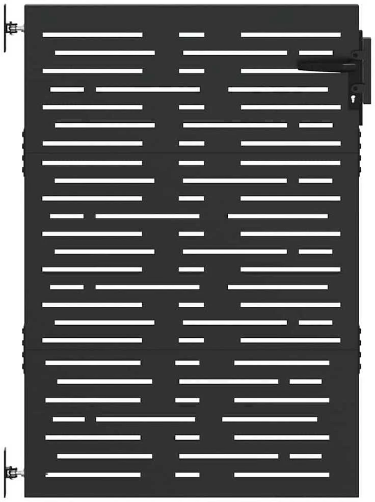 Sodo vartai 85 x 150 cm Juoda Užrakintas