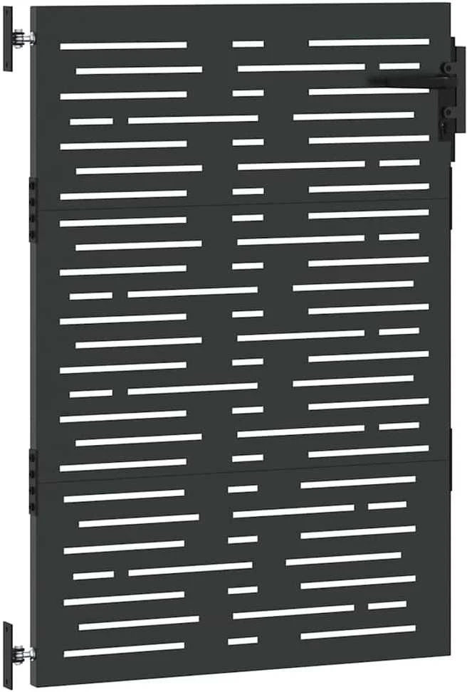 Sodo vartai 85 x 150 cm Juoda Užrakintas