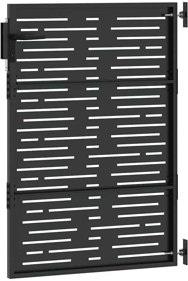 Sodo vartai 85 x 150 cm Juoda Užrakintas