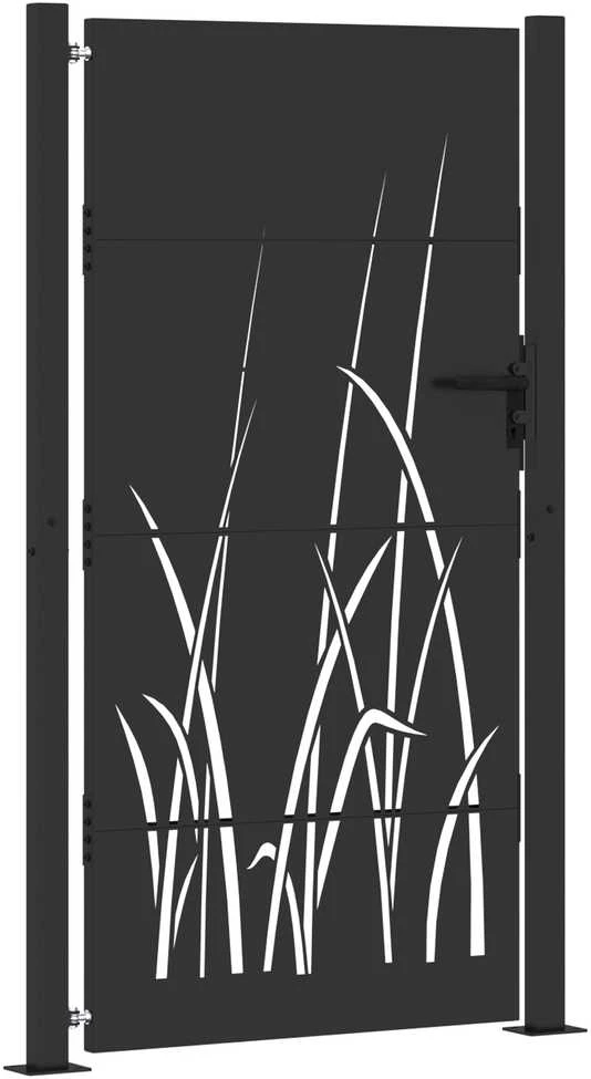 Sodo vartai 110 x 180 cm Juoda Užrakintas