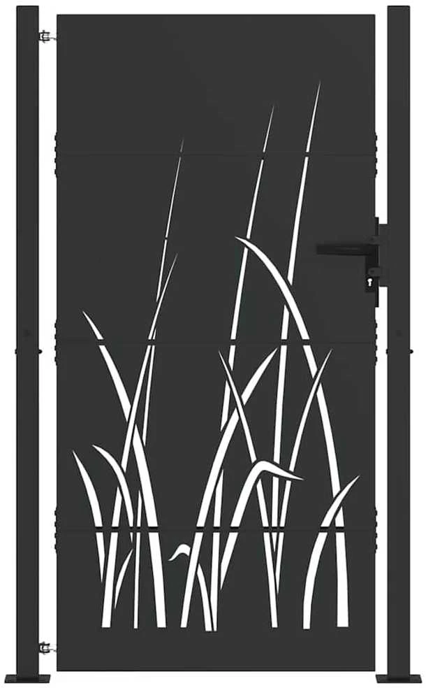 Sodo vartai 110 x 205 cm Juoda Užrakintas