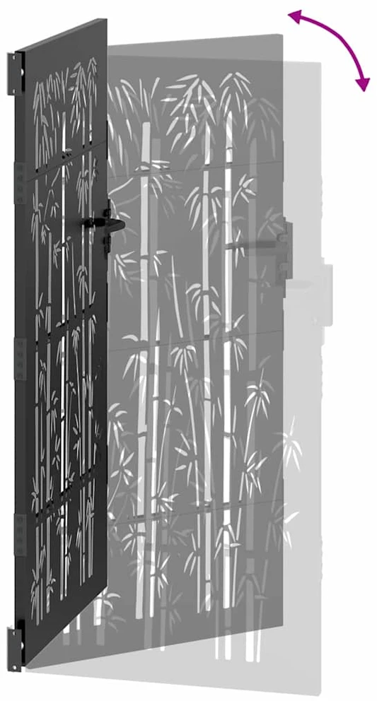 Sodo vartai Juoda 110 x 180 cm Milteliniu būdu dengtas plienas