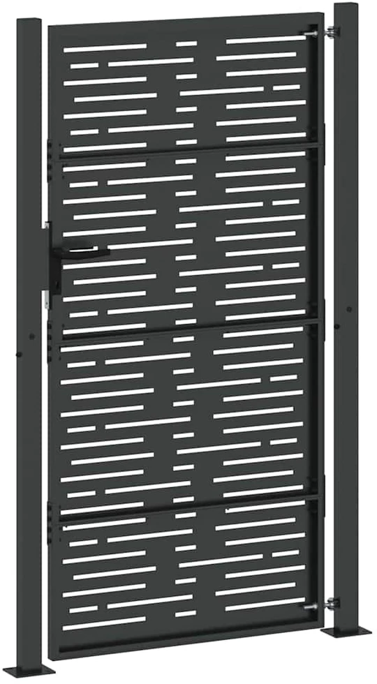 Sodo vartai Juoda 110 x 180 cm Milteliniu būdu dengtas plienas