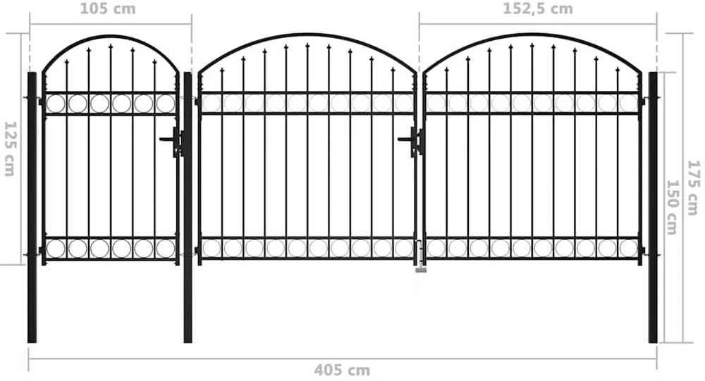 Sodo tvorelės vartai su arkiniu viršumi ASSEN 400 x 175 cm