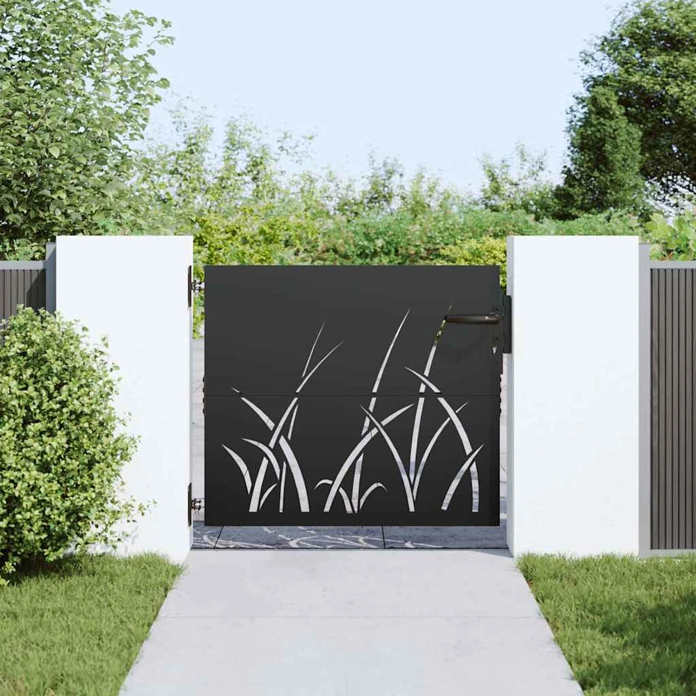 Sodo vartai Juoda 85 x 100 cm Milteliniu būdu padengtas plienas