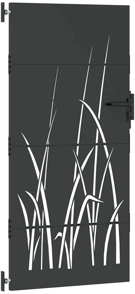 Sodo vartai Juoda 85 x 200 cm Milteliniu būdu padengtas plienas
