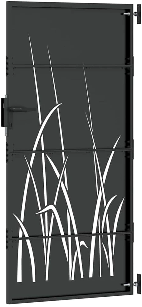 Sodo vartai Juoda 85 x 200 cm Milteliniu būdu padengtas plienas