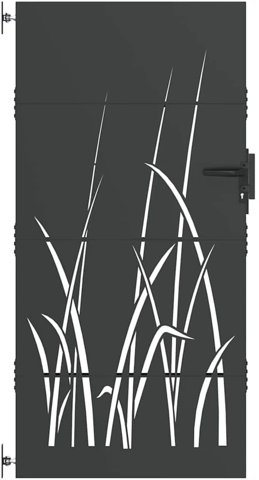 Sodo vartai Juoda 85 x 200 cm Milteliniu būdu padengtas plienas