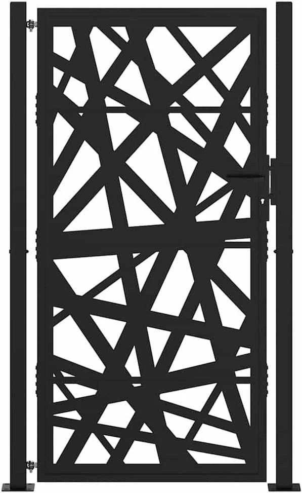 Sodo vartai, juodi, 100x175 cm, plienas, šviestuvo dizainas