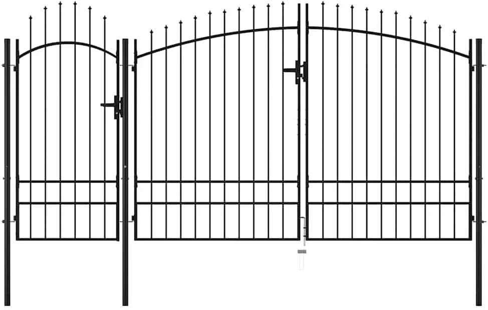 Sodo vartai, juodos spalvos, 2,45x4m, plienas