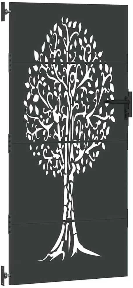 Sodo vartai 85 x 175 cm Juoda Užrakintas