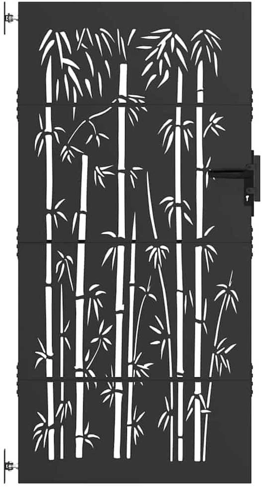 Sodo vartai 85 x 200 cm Juoda Užrakintas