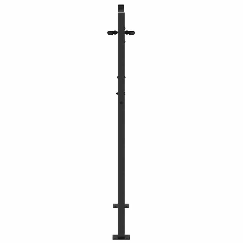 Sodo vartai 110 x 155 cm Juoda Užrakintas