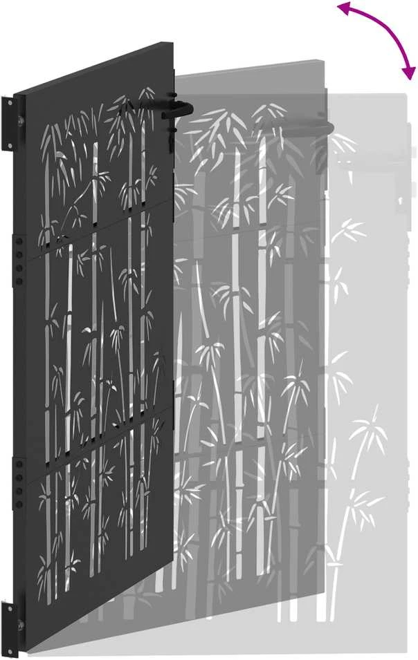 Sodo vartai 85 x 150 cm Juoda Užrakintas